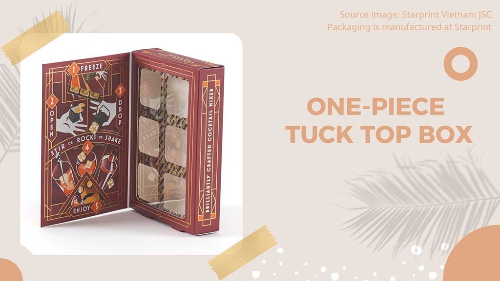 Hộp gập nắp trên một mảnh