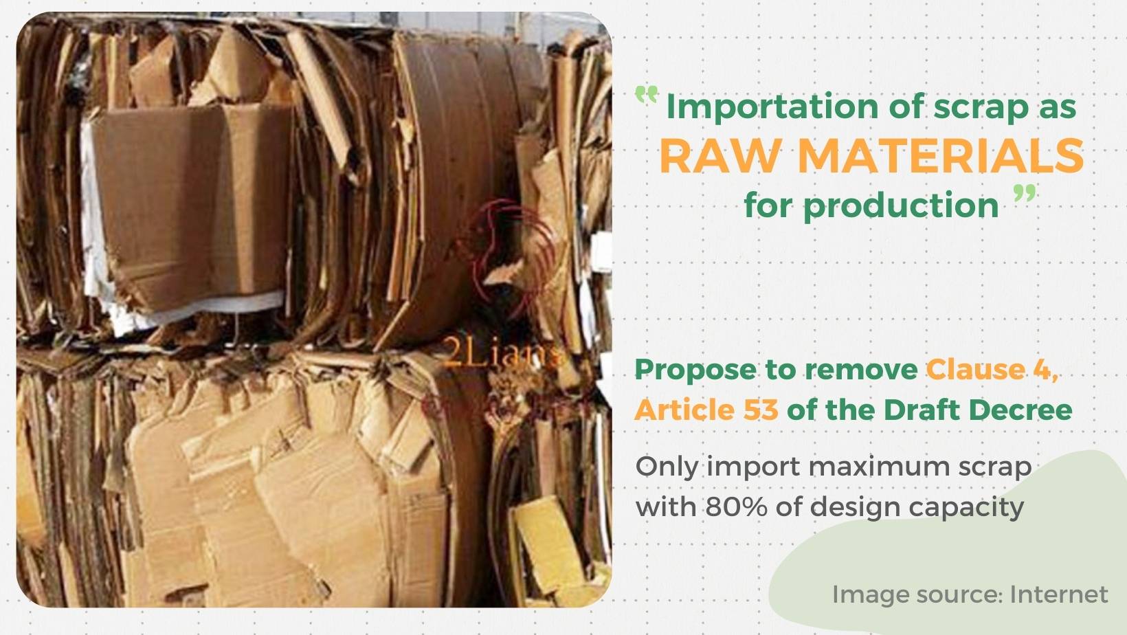 scrap importation as raw materials for production