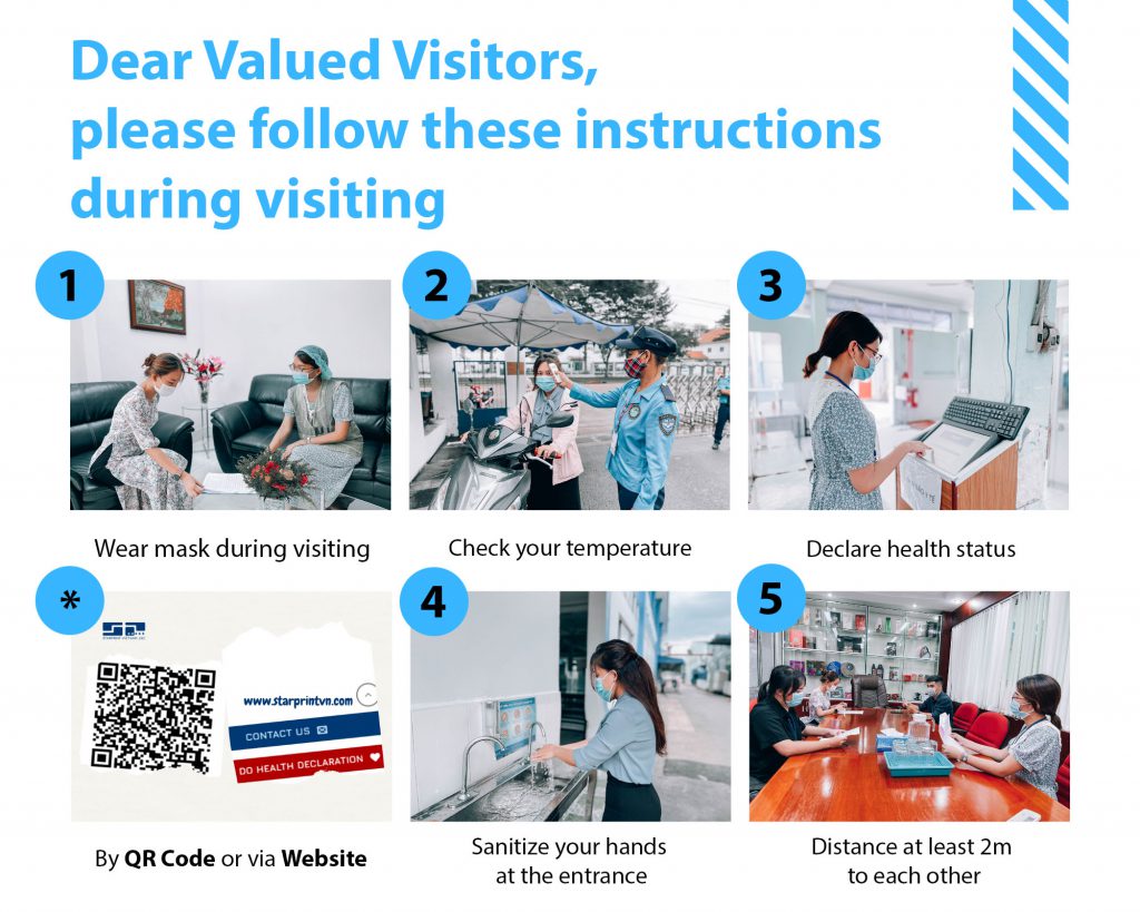 instructions to cope with covid-19 during visiting Starprint Vietnam
