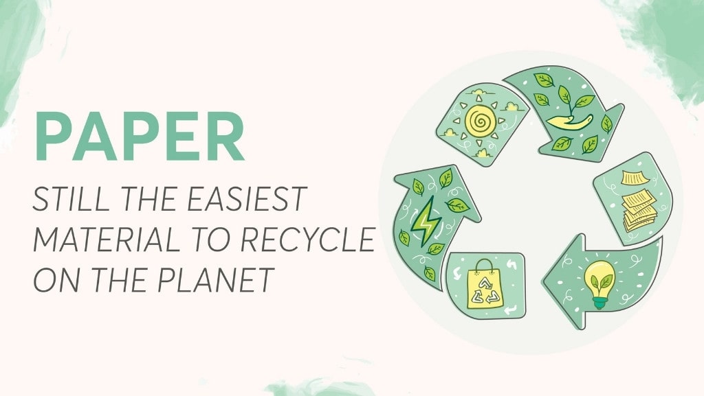 paper easiest material to recycle